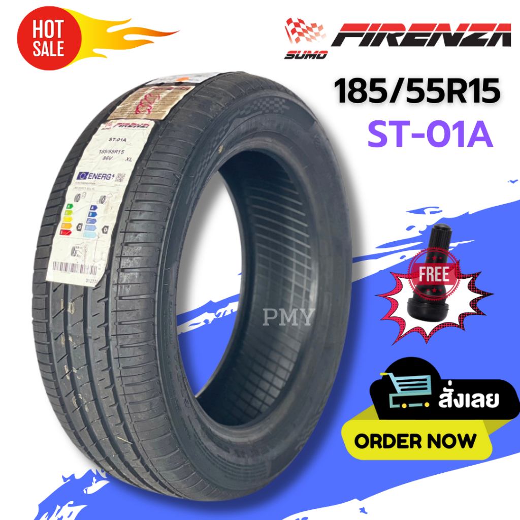 185/55R15 ยางรถยนต์ ยางรถเก๋ง ยี่ห้อ Firenza รุ่น ST-01A (ล็อตผลิตปี23) 🔥(ราคาต่อ1เส้น)🔥เสียงเงียบ ร