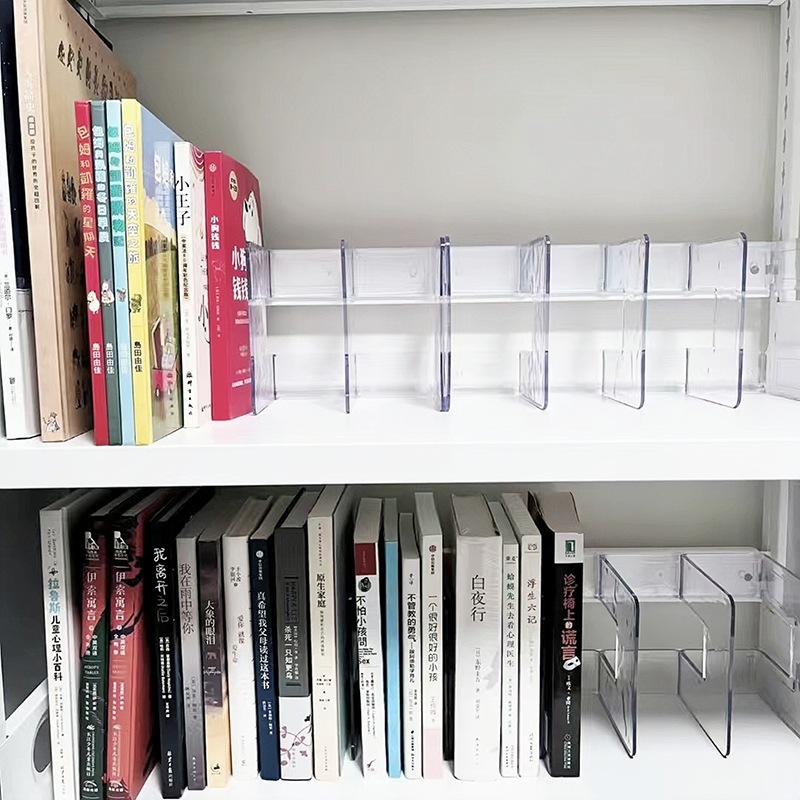 ฟรีสติ๊กเกอร์ ที่คั่นหนังสือ ที่กั้นหนังสือ ที่วางหนังสือขนาด A4 ได้ ชั้นวางหนังสือ 4ช่อง - รูปที่ 4