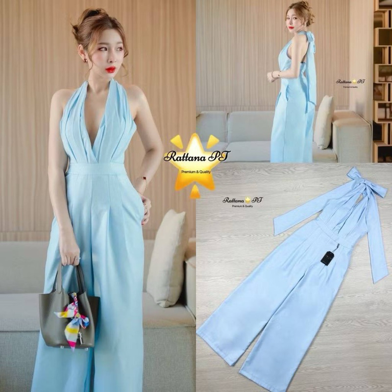 S M มือ1 RATTANA จั๊มยาวสายผูกคล้องคอ โชว์หลัง ใส่สวยสุดๆ ป้าย RATTANA