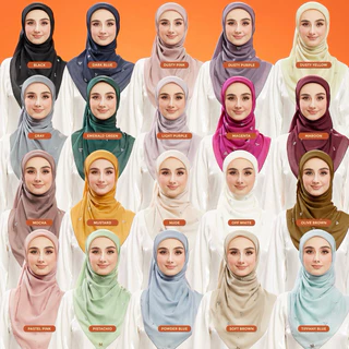 พร้อมส่ง ผ้าคลุม MINAZ สีพื้นติดเพชร รุ่นใหม่ล่าสุด