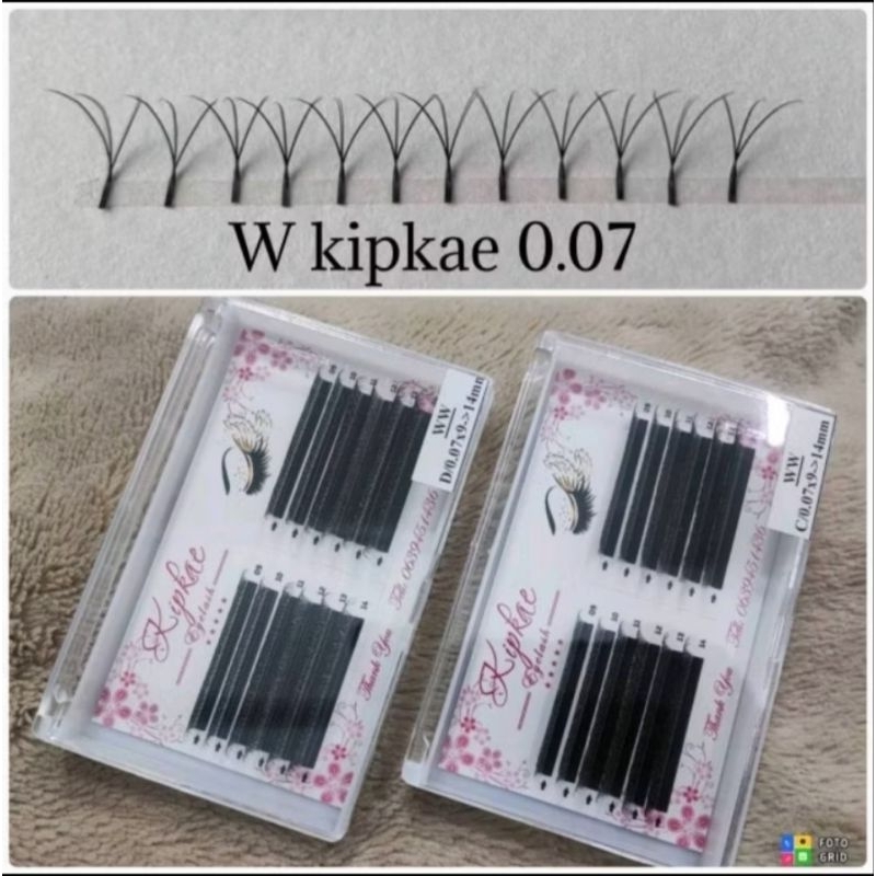 ขนตาWแบรนด์ kipkaeมีทั้งรวมไซสและแยกไซส ขนตารุ่นนี้มี2สีนะคะ กล่องชมพู กล่องขาว เส้นขนตาเหมือนกันค่ะ