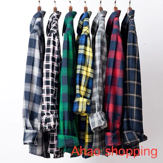 สินค้ามือหนึ่ง สินค้าถ่ายจากภาพจริง เสื้อลายสก๊อต เสื้อเซิ้ตแขนยาว พร้อมส่ง