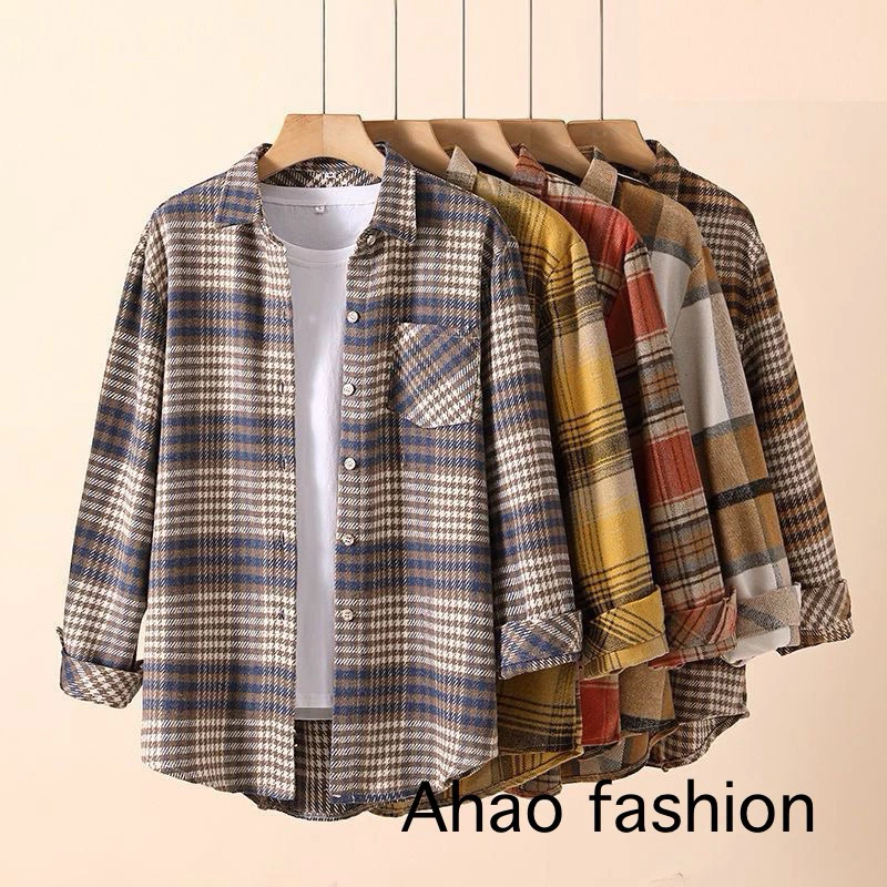 เสื้อลายสก๊อตแขนยาว เสื้อมือหนึ่ง พร้อมส่ง