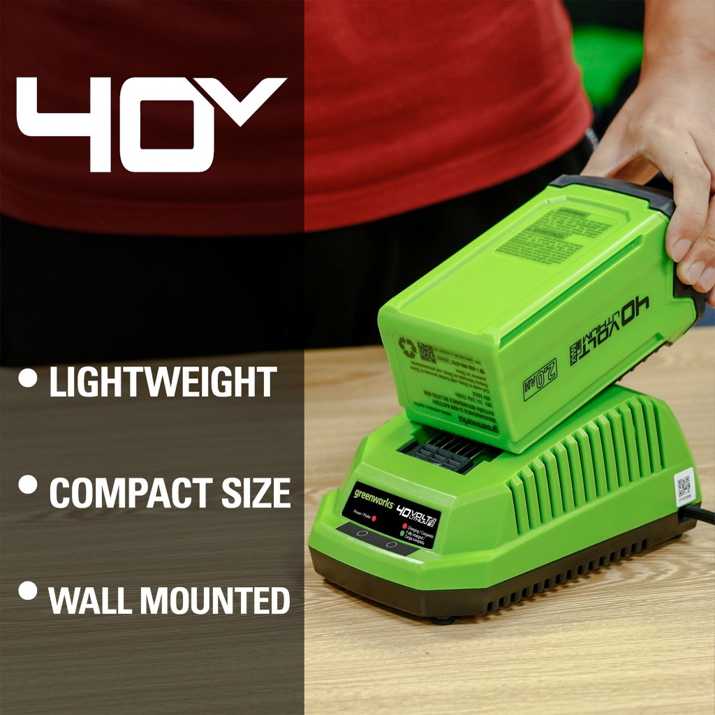 ที่ชาร์จแบตเตอรี่ Greenworks 40V ของแท้ รับประกันศูนย์ ใช้ได้กับแบตฯ Greenwork 40V ได้ทุกรุ่น