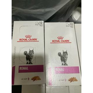 Royal Canin Renal Feline Pouch Loaf 85 g 12 Pouches อาหารแมวเปียกโรคไตโลฟ 85 กรัม 12 ซอง