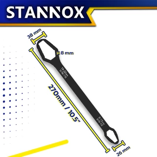 ประแจอเนกประสงค์ STANNOX ขนาด 10 นิ้ว ประแจขันน็อต บล็อคขันน็อต ด้ามขัน 2 ด้าน 8-22mm. ประแจครอบจักรวาล