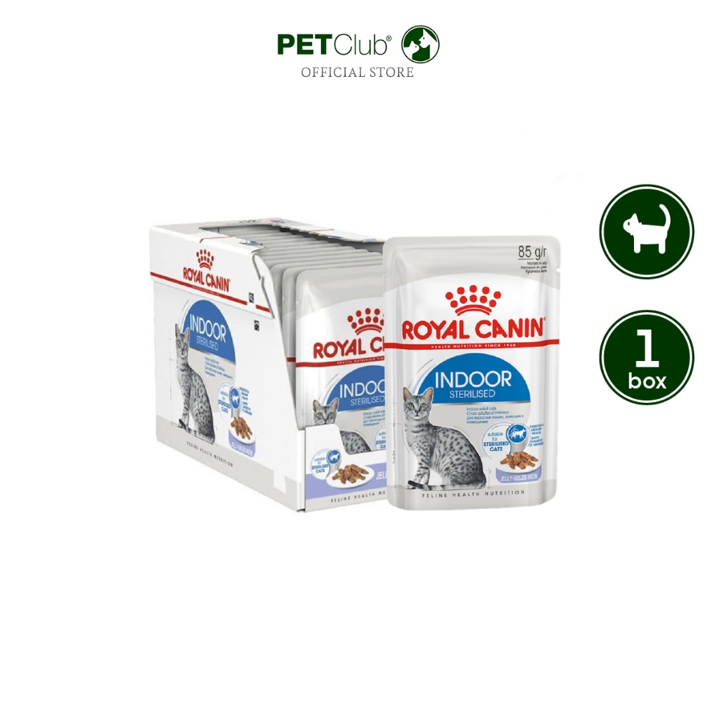[PETClub] Royal Canin Wet Indoor in Jelly - อาหารเปียกแมวเลี้ยงในบ้าน สูตรเจลลี่ (85gx12ซอง)