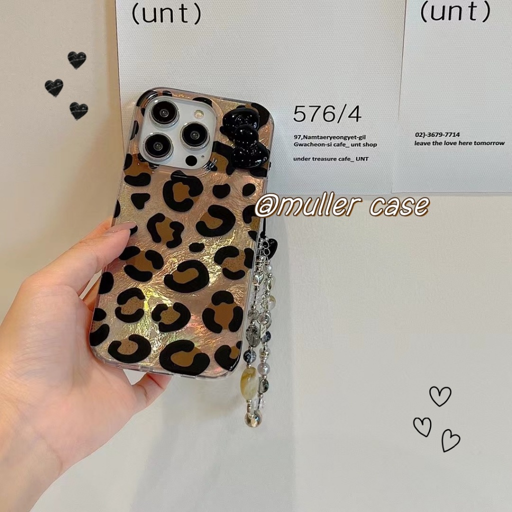 พร้อมส่ง เคสไอโฟน 15 14 13 12 Pro Max กระชับ พิมพ์เสือดาว หูกระต่าย สาว สําหรับ Case for iPhone 11 12 13 14 15 pro max
