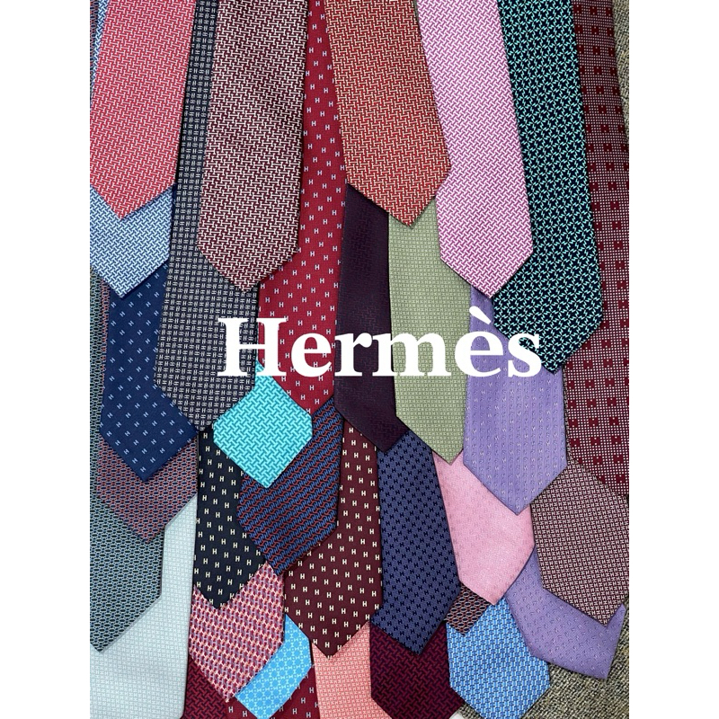 MORA - (ตัว Hทั้งเส้น) เนคไทแบรนด์เนม HER MES มือสองจากญี่ปุ่น (necktiebrandname)
