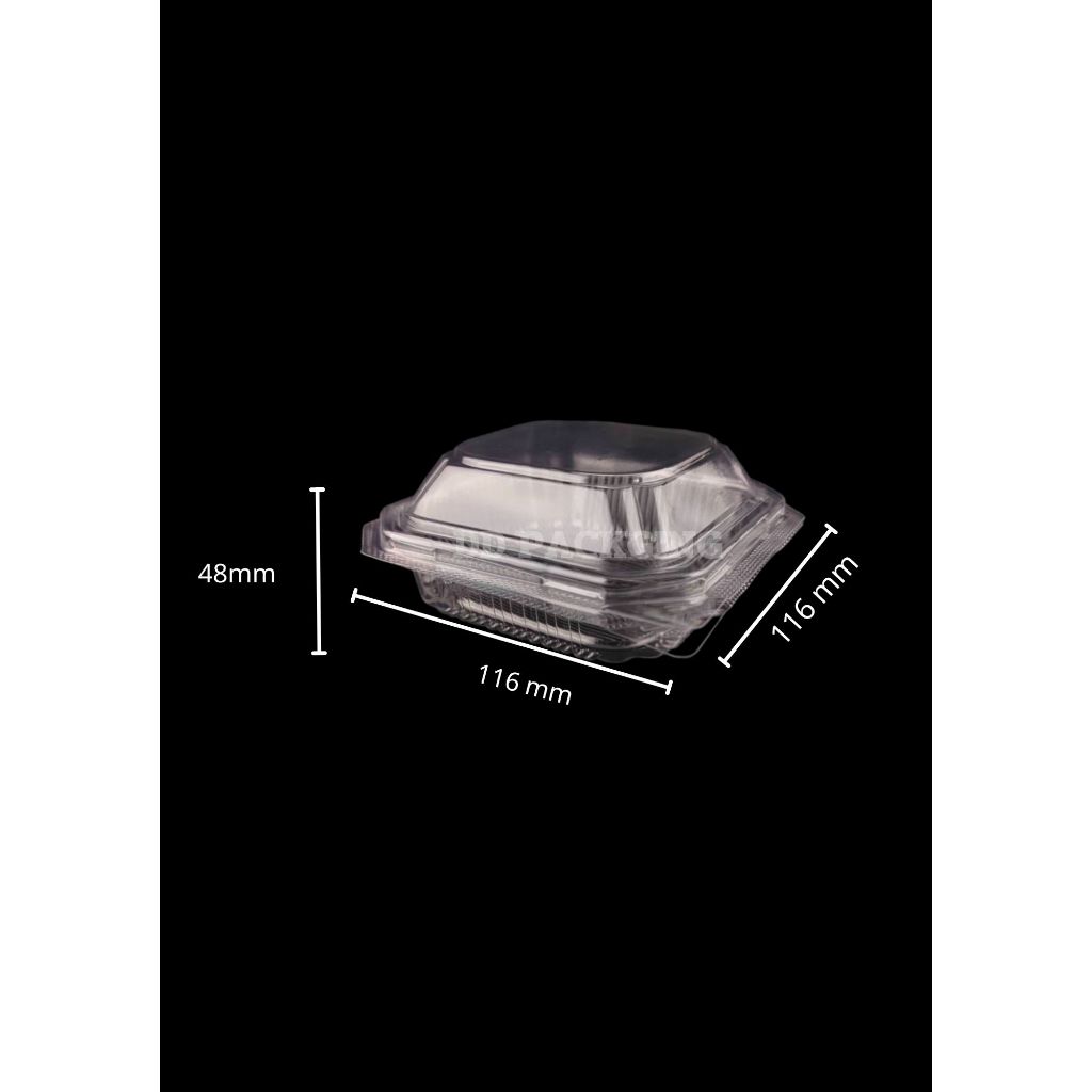 DEDEE กล่องใส OPS DD-17A (100ใบ) แบบล็อค บรรจุภัณฑ์เบเกอรี่ อาหารและเครื่องดื่ม ไม่เป็นไอน้ำ