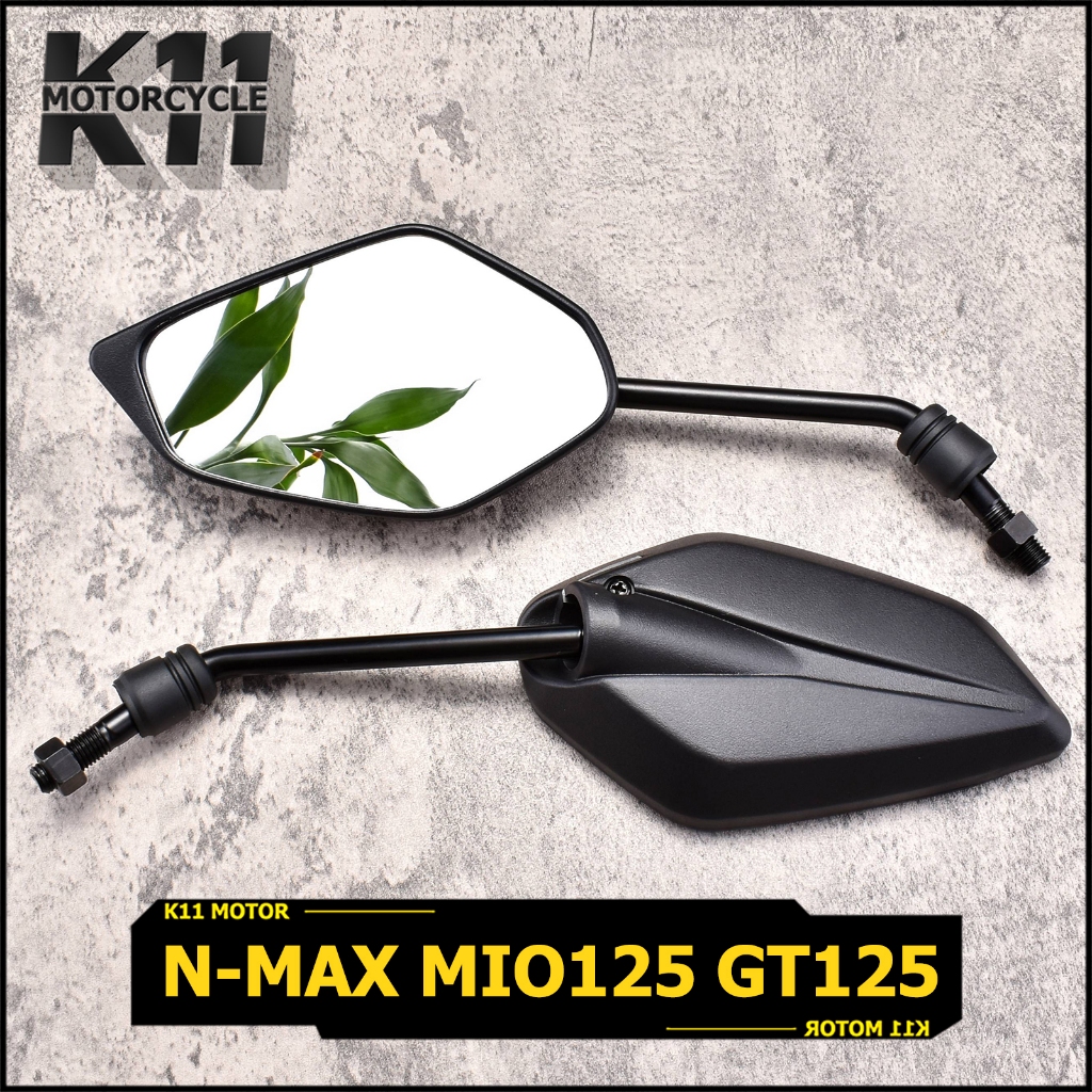 กระจก มอเตอร์ไซค์ กระจกมองหลัง N-max Mio125 Gt125 เกลียวซ้ายขวา เดิม สีดำ ขายต่อคู่ เกรดA จัดส่งเร็ว