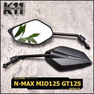 กระจก มอเตอร์ไซค์ กระจกมองหลัง N-max Mio125 Gt125 เกลียวซ้ายขวา เดิม สีดํา ขายต่อคู่ เกรดA จัดส่งเร็ว