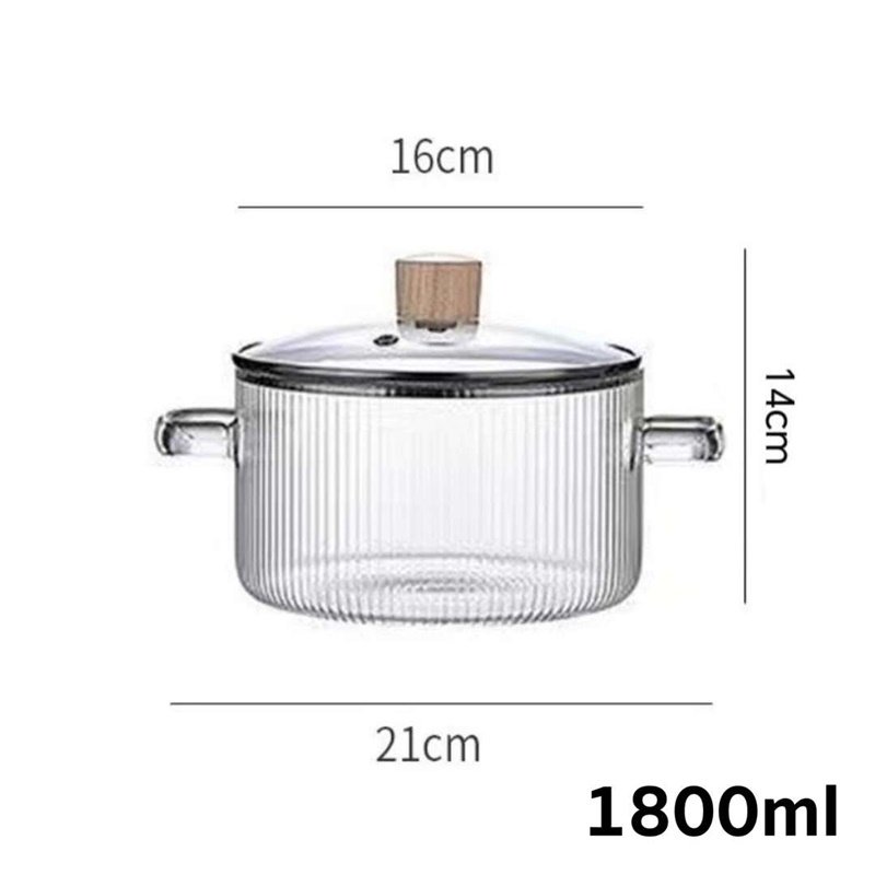 LITTLE HOME หม้อ หม้อต้ม หม้อสองหู หม้อแก้วพร้อมหูจับ ขนาด16cm ตั้งบนเตาแก๊สได้ (A0) ราคา ถูกที่สุด ดีลบีเคเค แกลเลอรีภาพที่ 9