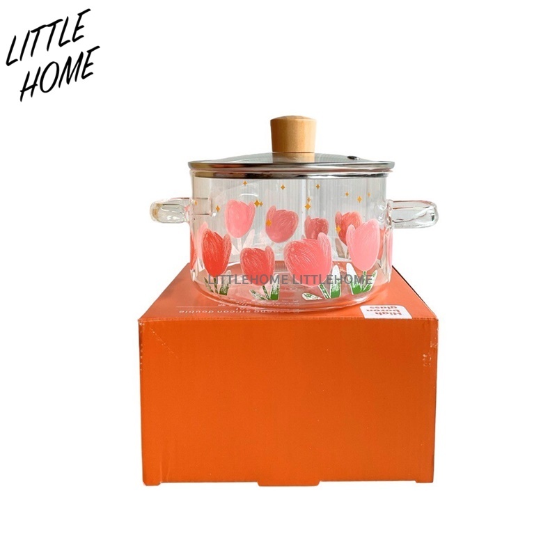LITTLE HOME หม้อ หม้อต้ม หม้อสองหู หม้อแก้วพร้อมหูจับ ขนาด16cm ตั้งบนเตาแก๊สได้ (A0) ราคา ถูกที่สุด ดีลบีเคเค แกลเลอรีภาพที่ 7