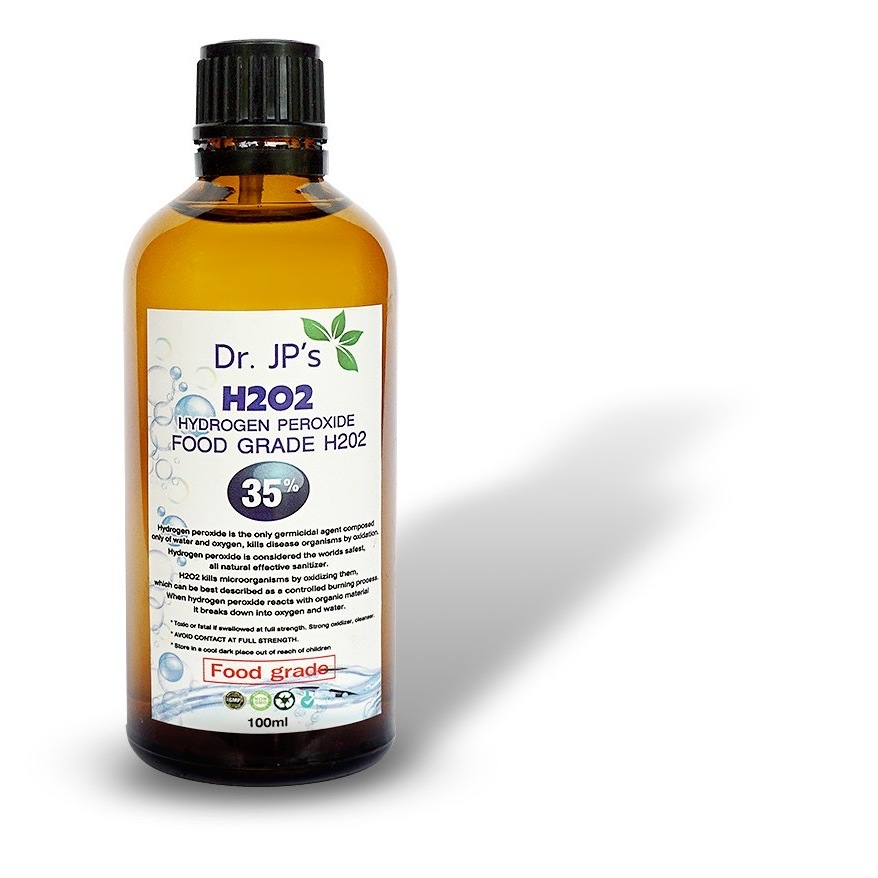 H202 HYDROGEN PEROXIDE FOOD GRADE ขวดจุกเล็ก 100ml.