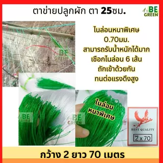 ตาข่ายปลูกผัก ตาข่ายปลูกแตง 🚩ไนล่อนหนาพิเศษ 2x70 แตงกวา อวนแตง ค้างแตง ปลูกไม้เลื้อย มะระ ผักเลื้อย ถั่วฝักยาว