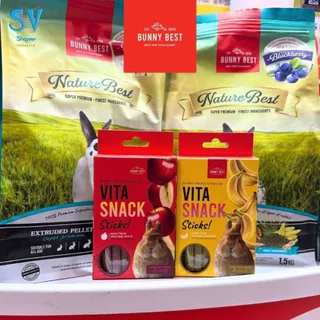 Bunny Best VITA SNACK & VITA DENTAL ขนมลับฟันสำหรับกระต่าย สัตว์ฟันแทะ มี รสแอปเปิ้ล กล้วย และสูตรลับฟัน