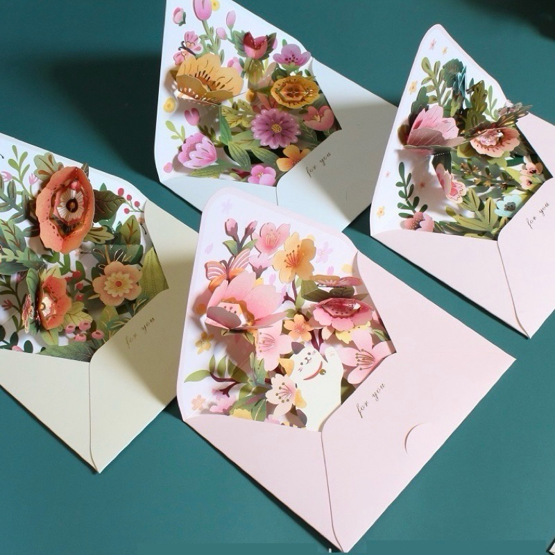 💥จัดส่งไว💥(089)การ์ดอวยพรสามมิติพร้อมซองจดหมาย