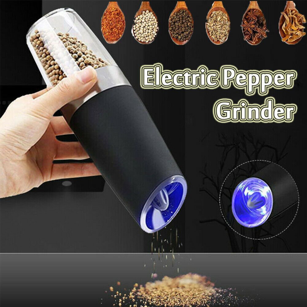 C22 เครื่องบดเกลืออัตโนมัติ ไฟฟ้า เครื่องบดพริกไทย ที่บดพริกไทย บดพริกไทย บดสมุนไพร ขวดพริกไทย LED