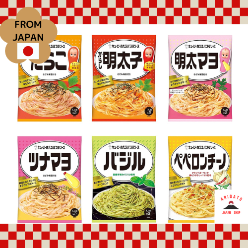 Kewpie Pasta Sauce 6 Type Set (cod roe, mustard cod roe, basil, peperoncino, mentaiko mayo, tuna may