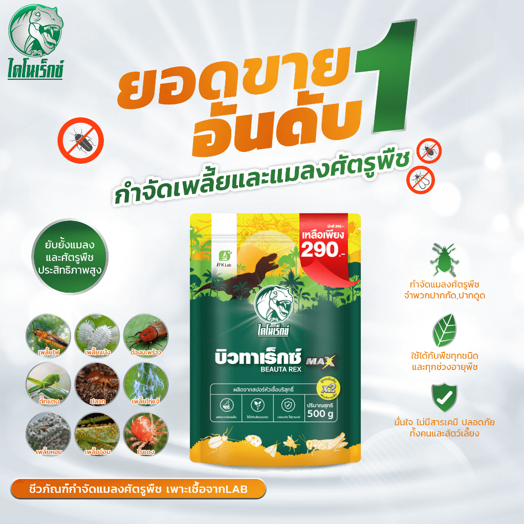 บิวทาเร็กซ์ กำจัดแมลงศัตรูพืช พวกแมลงปากดูด บิวเวอร์เรีย+เมธาไรเซียม