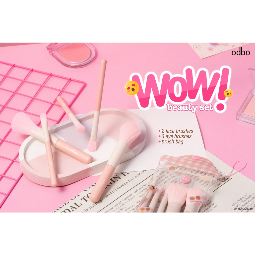 odbo Wow Beauty Set โอดีบีโอ ว้าว บิวตี้ เซตแปรง 5 ชิ้น (OD8060)
