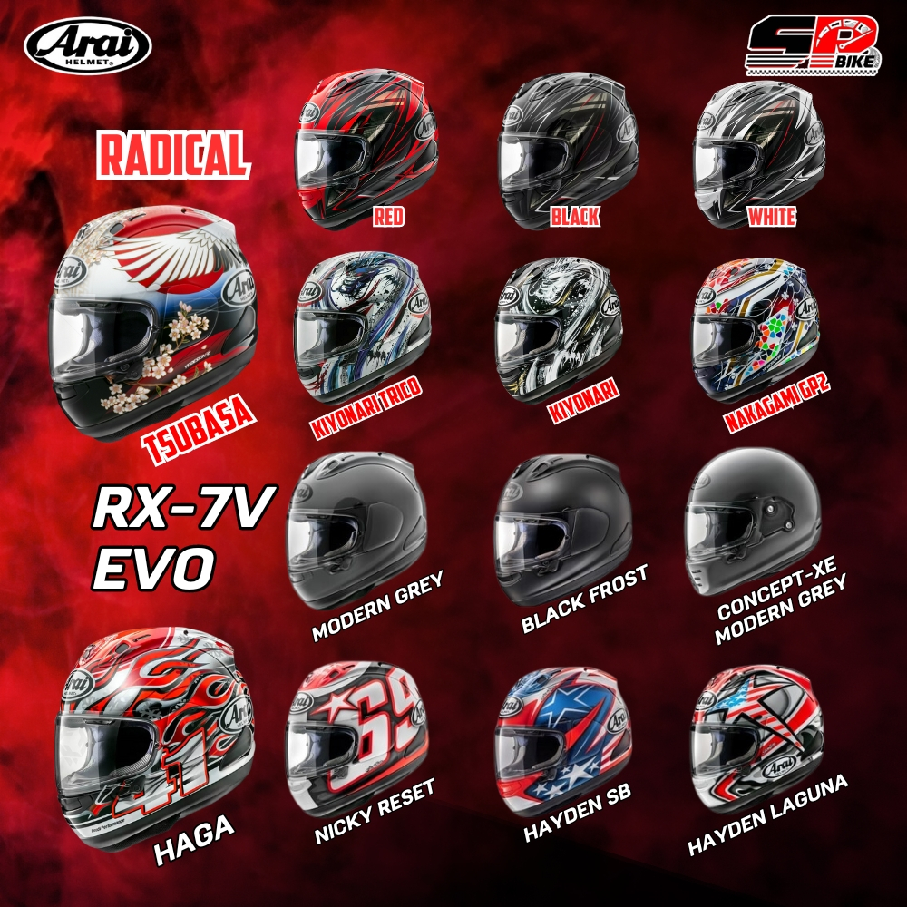 แถมฟรี !!! กระเป๋าใส่หมวกกันน็อค !! หมวกกันน็อค Arai RX-7V EVO ของแท้ผ่อน 0% 10 เดือนส่งฟรี !!!!