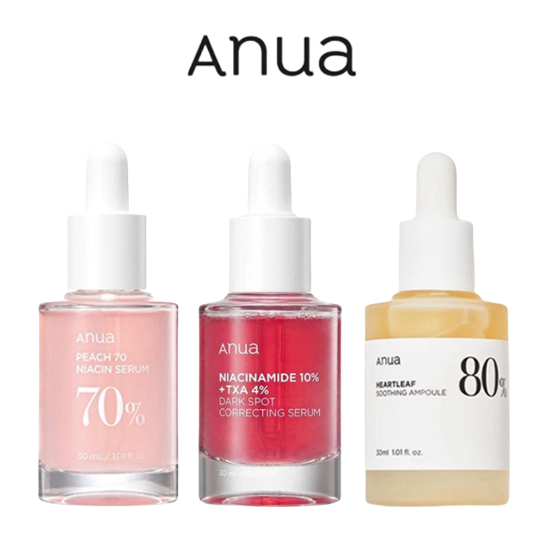 Anua PEACH 70 NIACIN 80% ซูทติ้ง แอมพูล 30 มล. +เซรั่ม 30 มล. +อนุัว ฮาร์ทลีฟ+อนุัว ดาร์ค สปอต คอร์เรคติ้ง เซรั่ม 10%