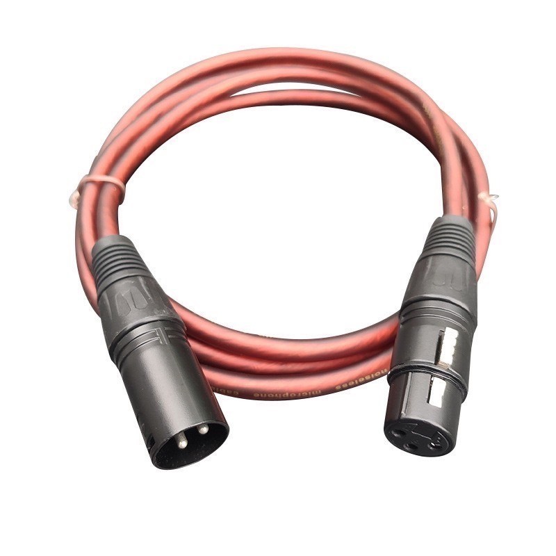🚚พร้อมส่ง✅🆕สายสัญญาณเสียง XLR สายไมค์โครโฟน XLR 3Pin XLR male to Female สีน้ำตาลใส ยาว1M (ราคา1-2เส้น)