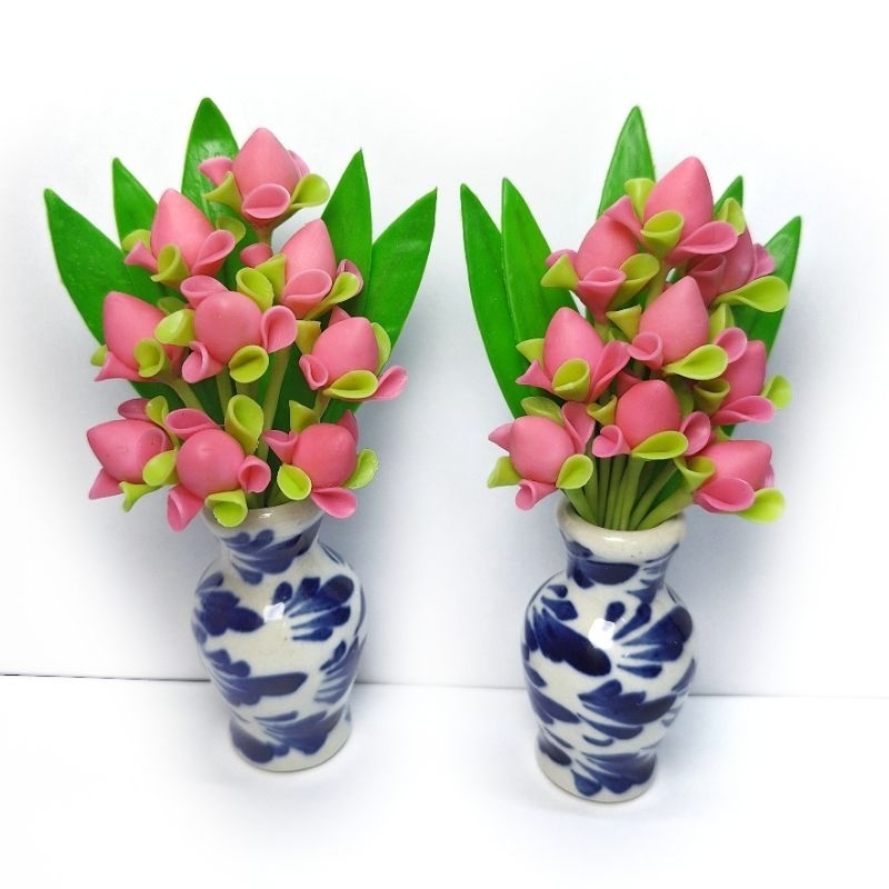 แจกันบัวจิ๋ว บัว 9 ดอก บัวพับ (แจกันคู่) มี 4 สี - รูปที่ 3