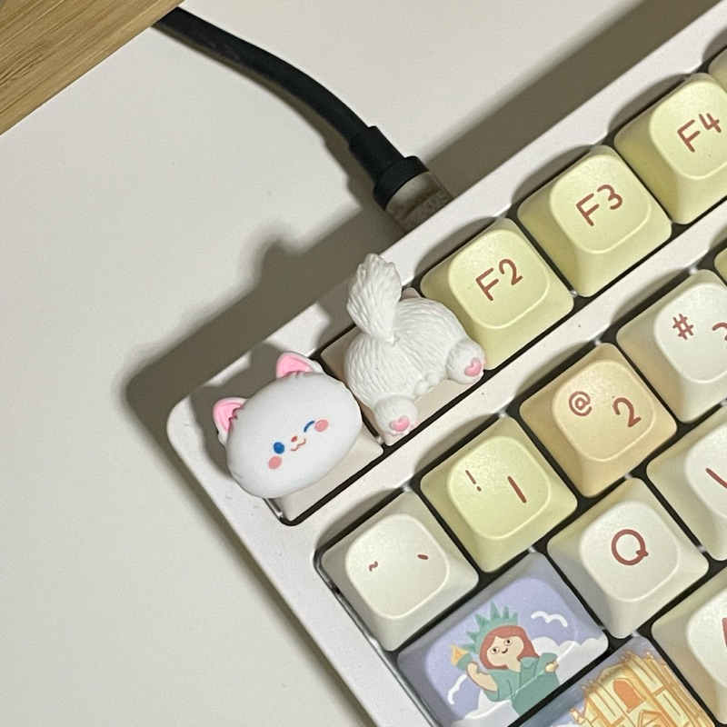 PNS019 [keycaps] คีย์แคปน้องหมา น้องแมว /หน้า,หาง (ชุด2ชิ้น/1ชิ้น) สำหรับ Mechanical Keyboard รูปที่ 4