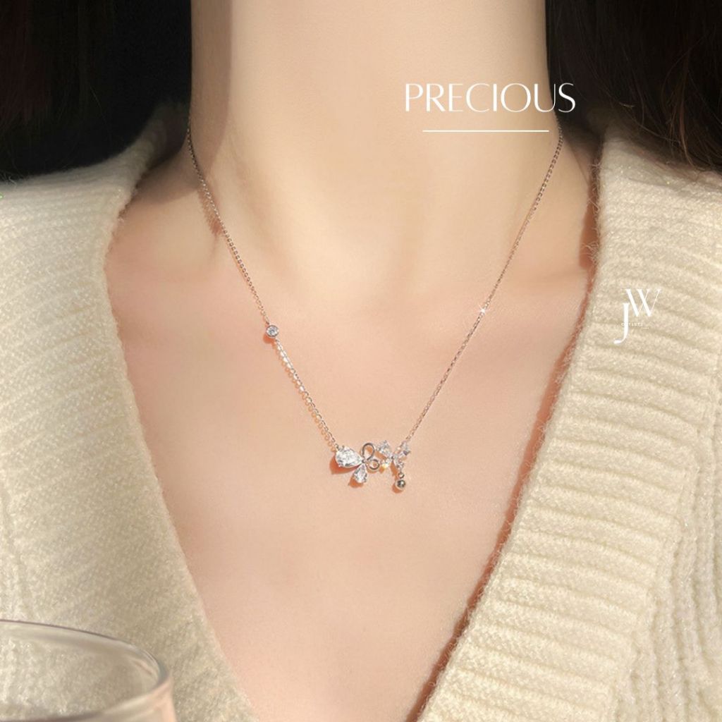 OUTLETS ล้างสต็อกจากโรงงานตรง พร้อมส่ง สร้อยเงิน Precious สร้อยคอเงิน สร้อยคอเพชร สร้อยคอผู้หญิง