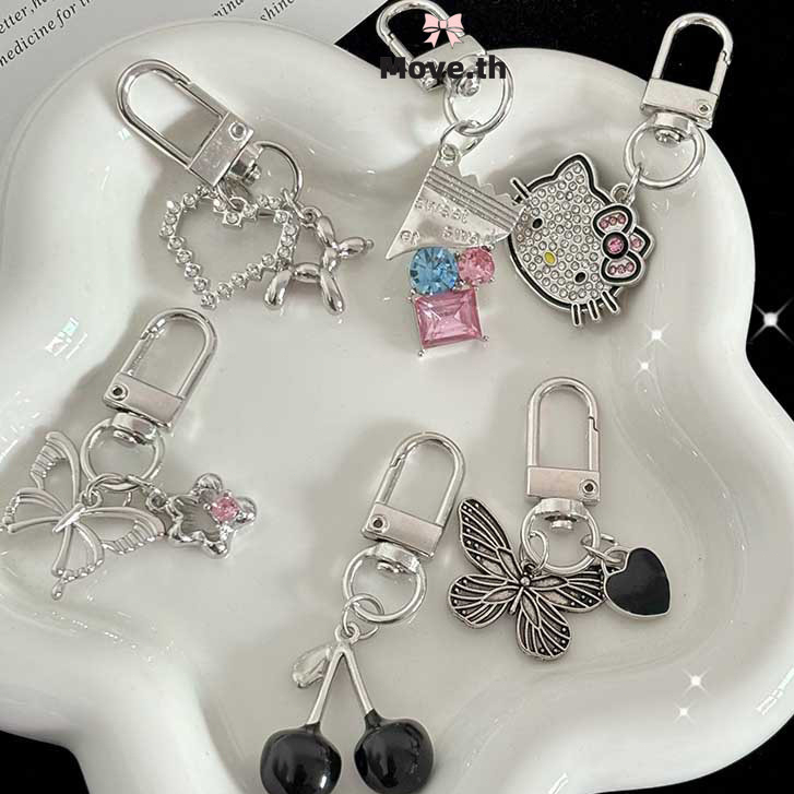 ในไทย-พร้อมส่ง✨พวงกุญแจ จี้Hello kittyน่ารัก ประดับเพชร ระดับไฮเอนด์ สไตล์เกาหลี แฟชั่นสําหรับผู้หญิง สําหรับกระเป๋านักเ