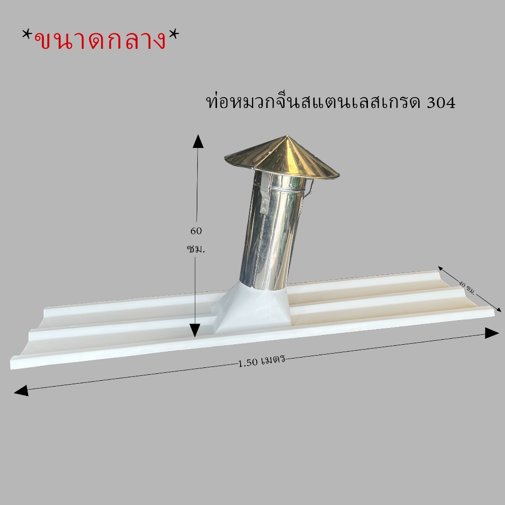 หมวกจีนสแตนเลส 304 6นิ้ว ขนาดกลาง ใช้กับเครื่องดูดควัน ใช้ระบายอากาศ