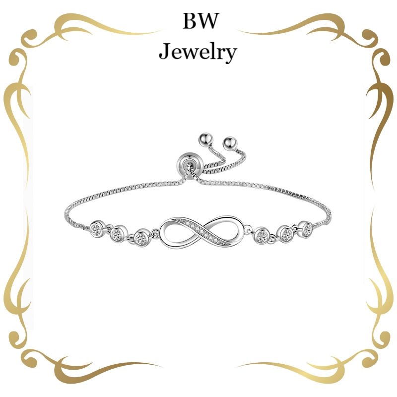 BWjewerlyสร้อยข้อมือแพลทินัม สร้อยข้อมือผู้หญิง สร้อยข้อมืออินฟินิตี้ ของขวัญคู่ สร้อยข้อมือแฟชั่น