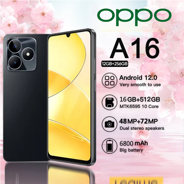 สเปคแท้100% OPPO a16 5G โทรศัพท์มือถือ 16GB+512GB แบต5000mAh หน้าจอ6.7 นิ้ว โทรศัพท์ มือถือ SmartPho