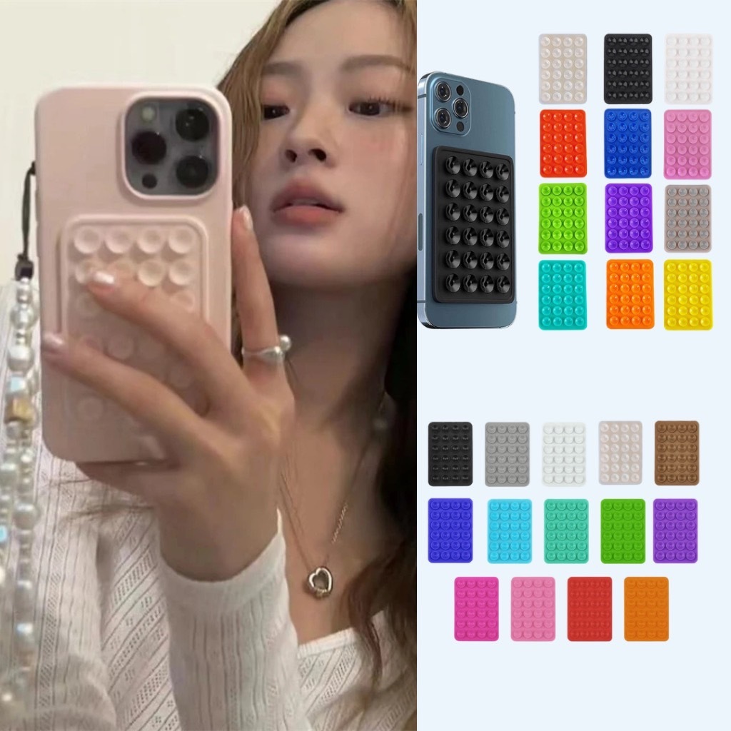 ซิลิโคน 24 ถ้วยดูดสําหรับเคสโทรศัพท์ที่ยึดกาวในตัว-แฮนด์ฟรีที่วางอุปกรณ์เสริมมือถือสําหรับวิดีโอและเซลฟี่-L234