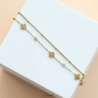 Orachat | Lucky clover 14k bracelet. (สร้อยข้อมือตัวเรือนสแตนเลส)