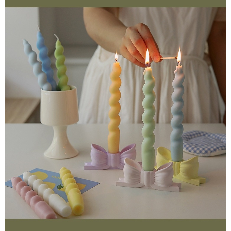 เทียนหอม เทียน อโรม่า นำ้หอม กลิ่น เทียนไข เกลียว Torsion rod wax scented candle Green-Sage and sea 