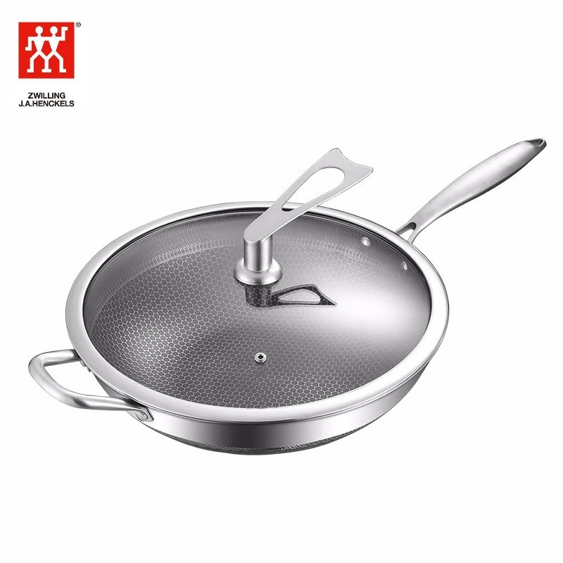 Zwilling 9th Generation กระทะ 32 ซม. สแตนเลส Original High-end กระทะในครัวเรือน Uncoated Wok