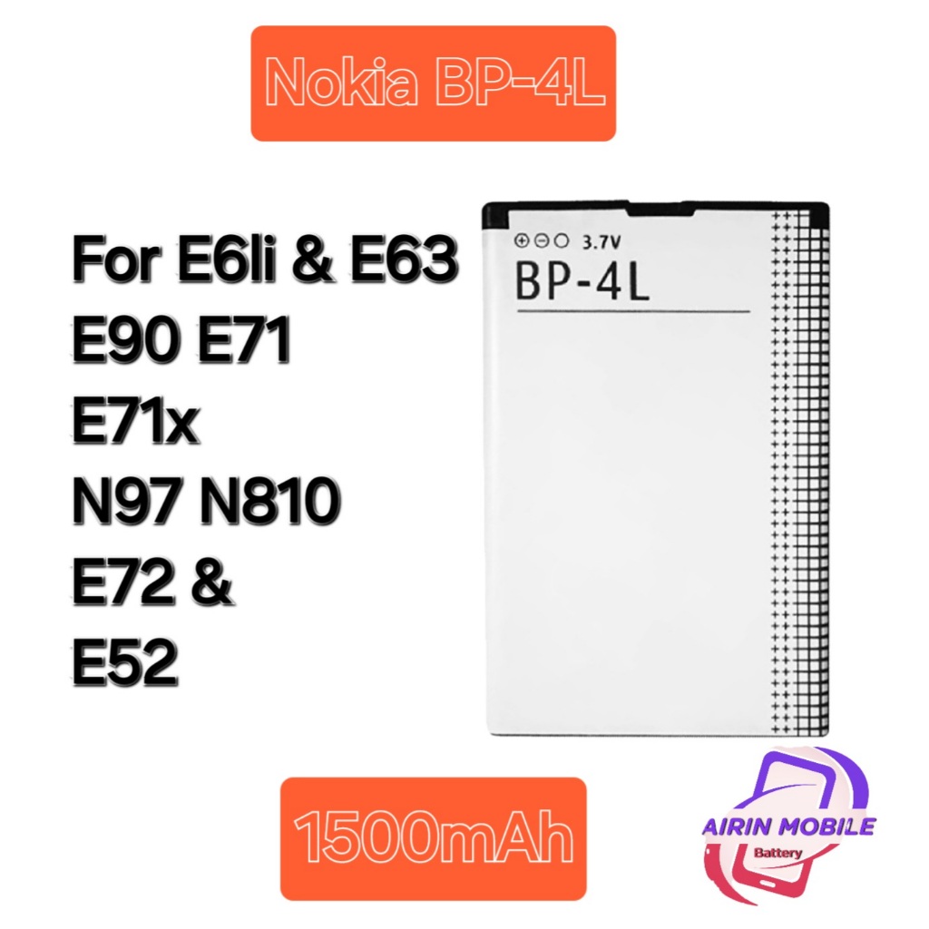 แบตเตอรี่ Nokia BP-4L 1500mAh  แบตแท้ คุณภาพดี ประกัน1ปี แบตNOKIA 4L แบต4L  ส่งของทุกวันค่ะ
