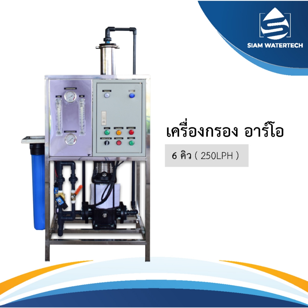เครื่องกรองน้ำ Ro 6 คิว [กำลังการผลิต 6000 ลิตร/วัน] สำหรับโรงงานอุสหกรรม โรงงานน้ำดื่ม