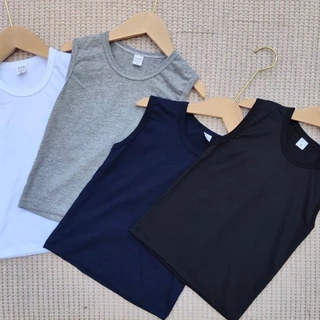 เสื้อแขนกุดเด็ก สีพื้น ผ้าคอตตอน 100%
