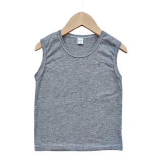 เสื้อแขนกุดเด็ก สีพื้น ผ้าคอตตอน 100%