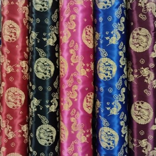 ผ้าเมตร ผ้าตรุษจีน ลาย#1083ผ้าเครปลาย ผ้าไหมลาย ผ้าซาติน ลาย…