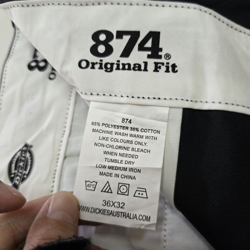 กางเกงดิ๊กกี้ DICKIES 874 Original Fit แท้มือสอง สีดำ สภาพใหม่ เอว36นิ้ว