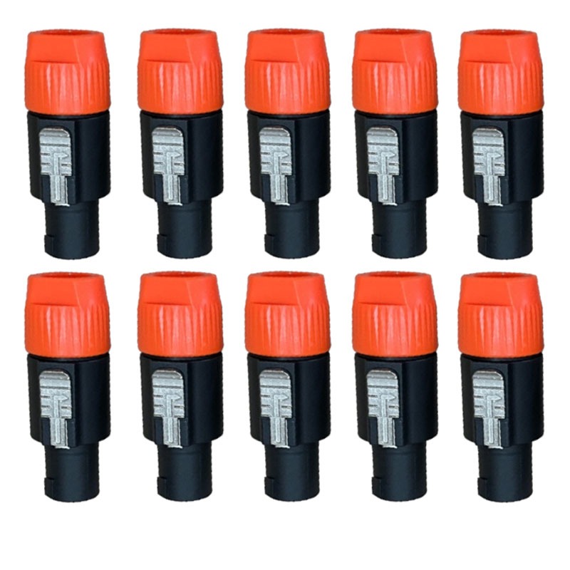 แพ็ค10ตัว speakon สีส้ม สเปคคอน ตัวผู้ แจ็คสเปคคอน สเปคคอนตัวผู้ สเปคคอนตู้ลำโพง แจ็คสเปคคอนตัวผู้/ตัวเมีย ปลั๊กสเปคคอน