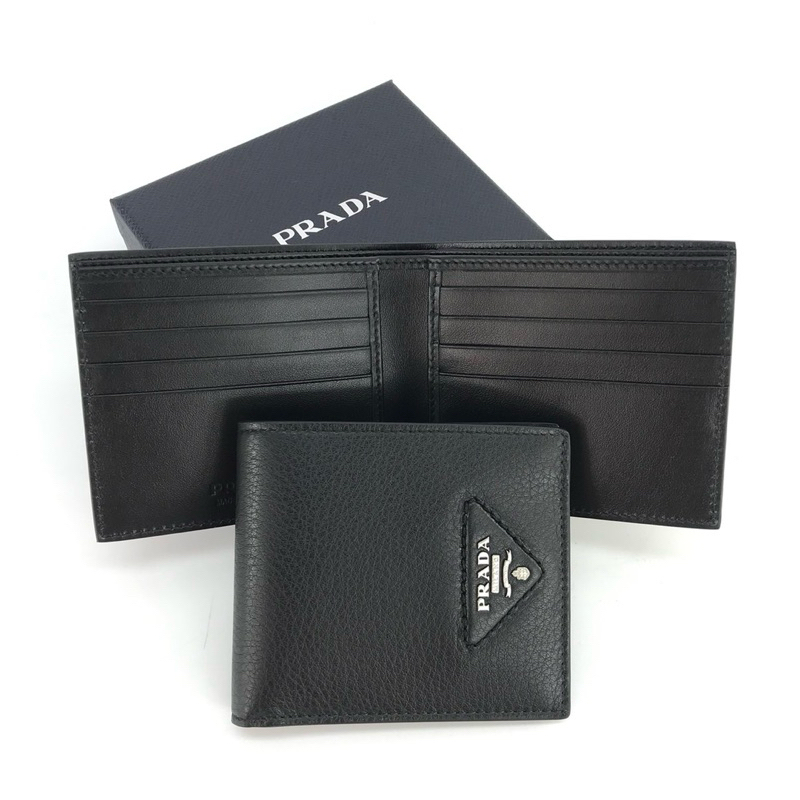 ของแท้ 100% (ไม่มีช้าตค่าธรรมเนียมใดๆเพิ่มเติม) Prada 8 cards wallet