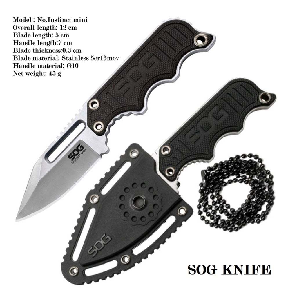 มีดเดินป่าจิ๋ว 4.8" SOG Instinct mini FIXED BLADE KNIFE มีดแบบห้อยคอพร้อมคลิปเหน็บ