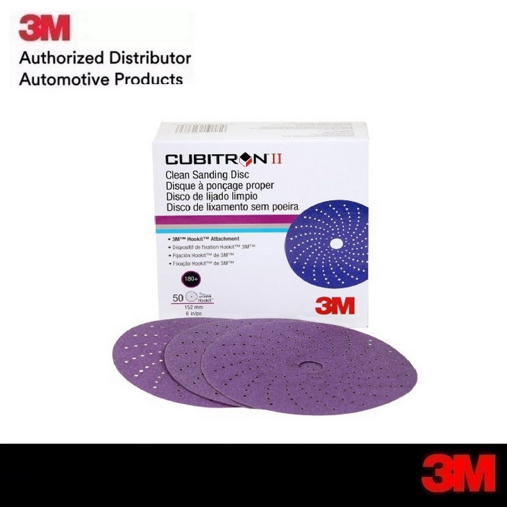 3M (50แผ่น) กระดาษทรายกลมขัดแห้ง 6" คิวบิตรอน ทู Cubitron Clean Sanding Hookit Abrasive Disc